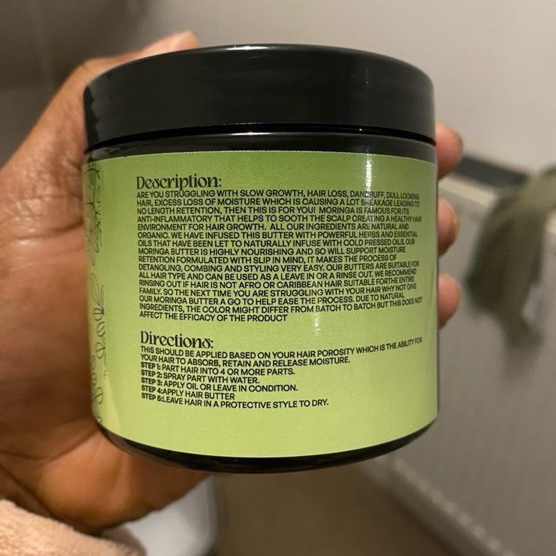 Moringa Hair Growth Butter With  Shea For  Haircare Hydrate Moisturizer